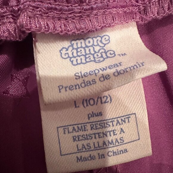 MORE THAN MAGIC GIRLS PURPLE STARTS SILKY PAJAMA SET LARGE 10/12 - Picture 5 of 7